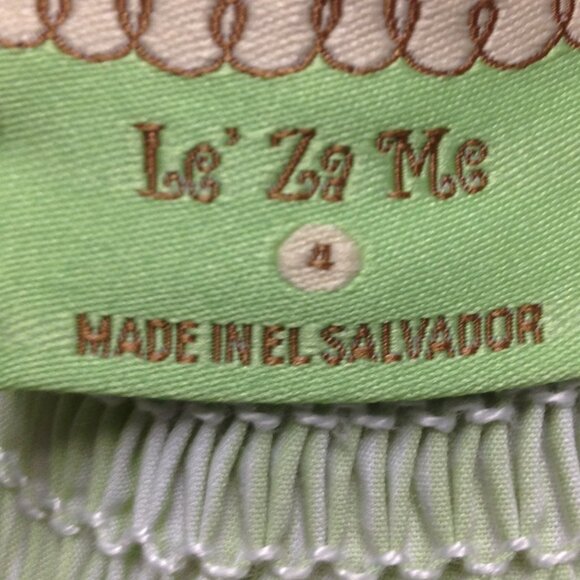 Le' Za Me Smocked Dress Green 4 - Picture 4 of 6